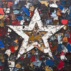 Fototapeta premium Cracked Star: An Abstract Expression of Hope and Resilience