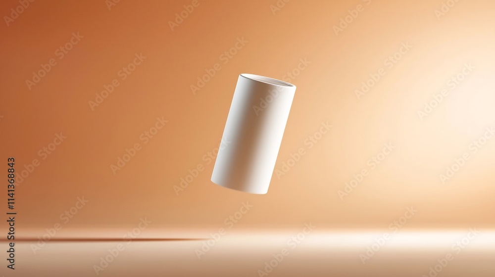 Poster A floating tube of glue stick with a sleek minimalist design isolated against a neutral and empty background showcasing the simplicity and elegance of this everyday office supply