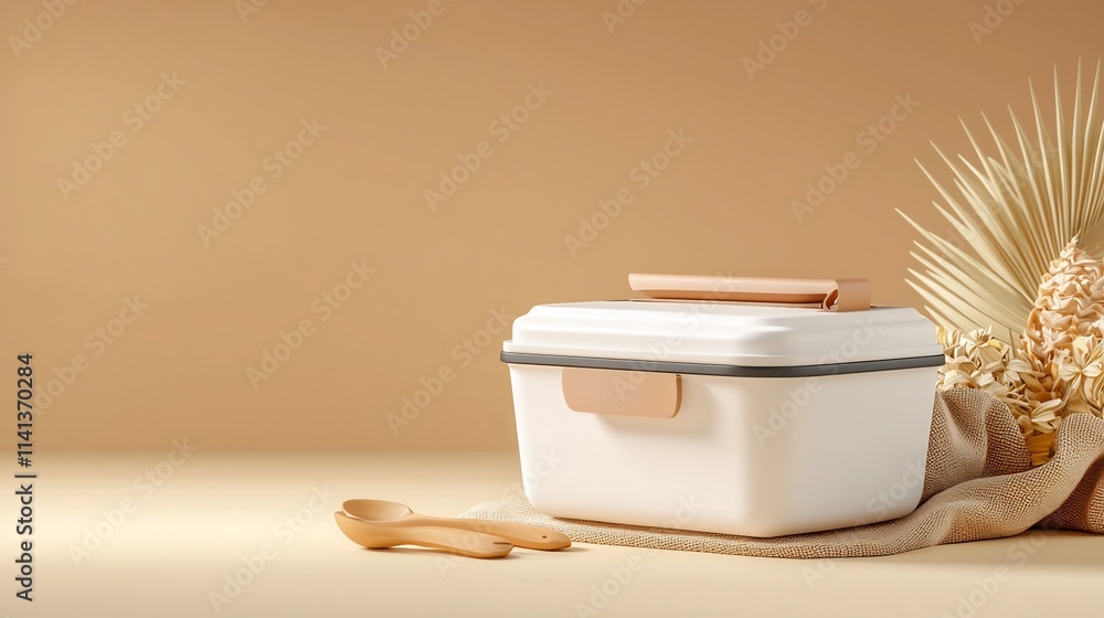 Poster minimalist and modern floating lunchbox with a clean simple design this levitating lunch container i