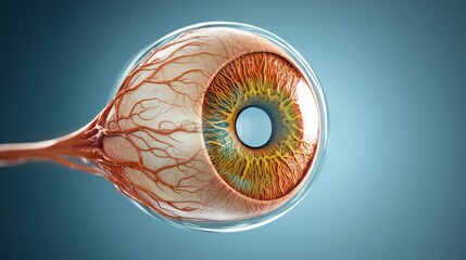 Cross-section of the human eye, detailing its internal structure