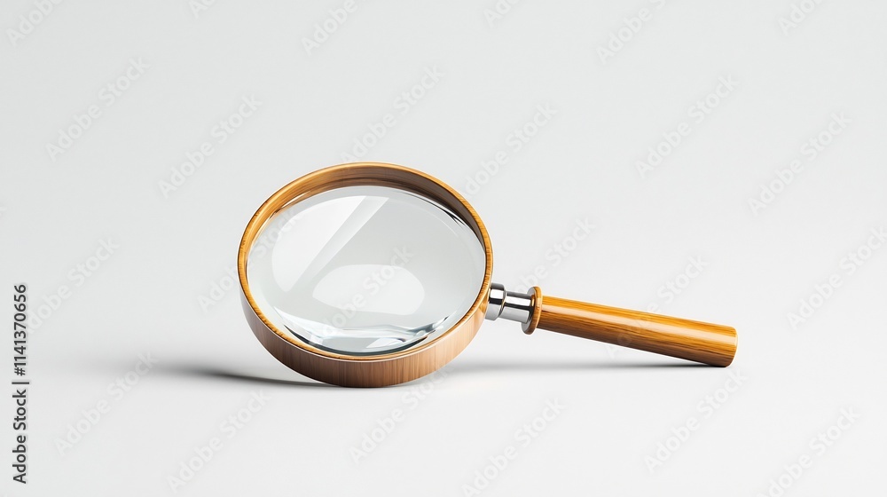 Poster floating transparent magnifying glass with sleek minimal design a clean abstract digital or 3d rende