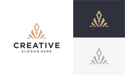 initial a laser vector logo