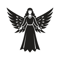 Christmas Angel Silhouette Vector Illustration for Holiday Designs and Seasonal Decorations