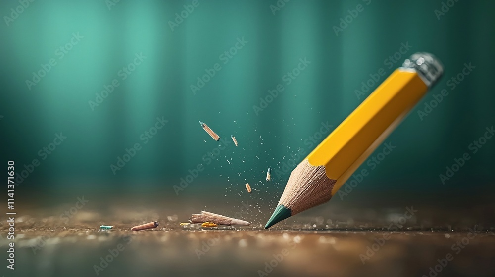 Poster floating colored pencil sharpener with dual sharpening slots softly shadowed on a neutral background