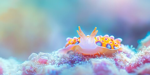 Vibrant Nudibranch on Coral Reef Underwater Marine Life
