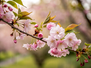Obraz premium cherry blossom. flower, tree, spring, blossom, cherry, pink, nature, branch, blooming, bloom, flowers, sakura, apple, plant, garden, season, beauty, petal, white, japan, flora, leaf, bud, closeup, bea