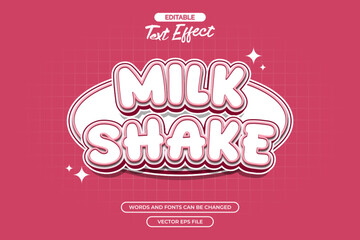 Milkshake editable text effect with pink background 