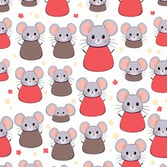 Fototapeta premium Seamless pattern with mice