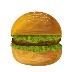 Burger illustration, food illustration 