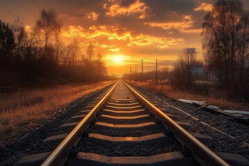 Fototapeta premium railway tracks in Russia