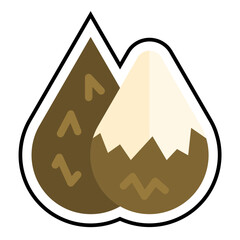 Flat Design Salak Illustration &ndash; Snake Fruit Vector Icon with Brown Peel