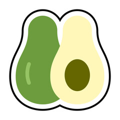 Avocado Sticker Icon