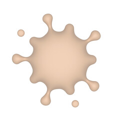 ぷっくりイラスト落ちた茶色のペンキのデザインキュートなデコレーション素材、3Dオブジェクトをレンダリングしたイラストです。 セット32_06