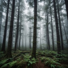 Fototapeta premium forest in the fog