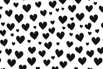 Fototapeta premium PNG 2D graphic heart pattern background hearts black.