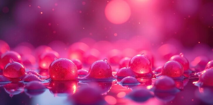 Gl?hende Wellen im rosa Hintergrund mit neonfarbenen Plastikknetenmassen, luftig, neon