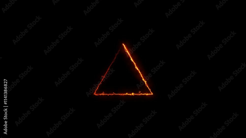 Poster neon glowing triangle tunnel with blue light lines moving fast. background futuristic corridor with 