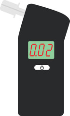 Breathalyzer icon. Portable breathalyzer sign. Portable breathalyzer with LCD screen symbol. flat style.