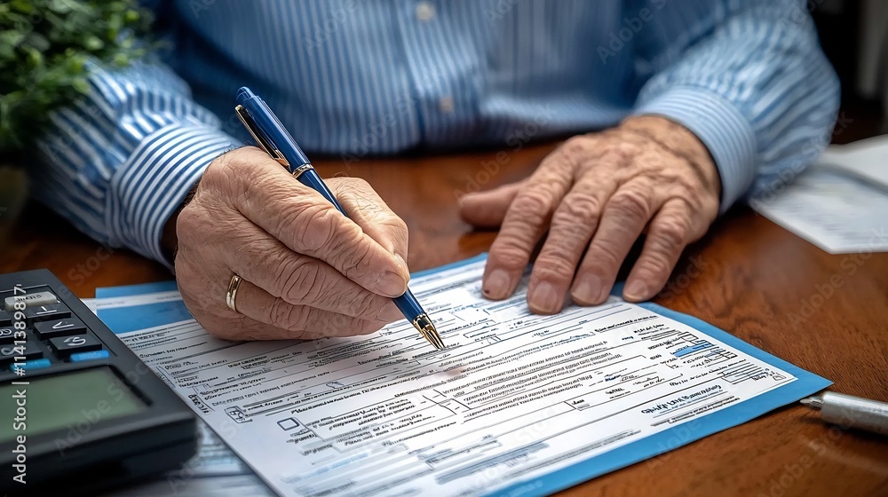 Aufkleber a photograph of a person submitting tax forms through an online government portal with a confirmatio