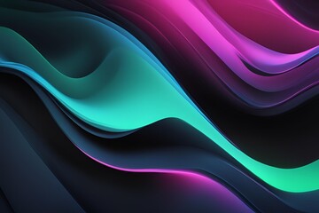 Dark pink and green wave technology futuristic abstract background