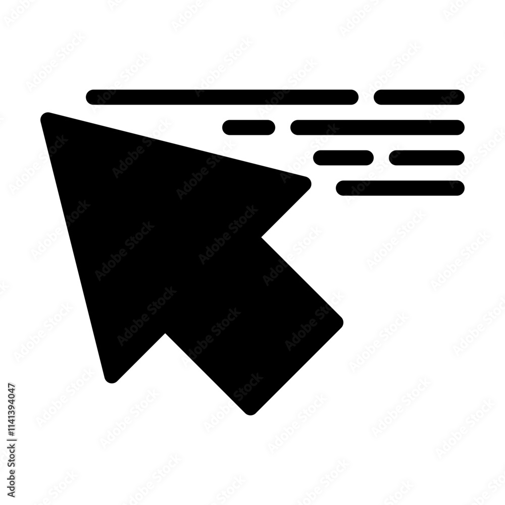 Poster design illustration vector graphic of cursor icon with glyph style. suitable for ui, mobile design, 