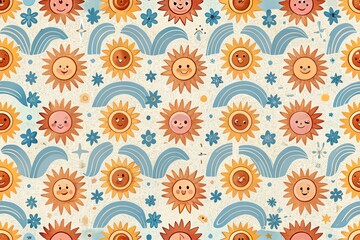 sheerful suns eamless pattern