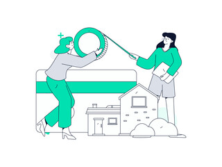 Home loan flat vector concept operation illustration

