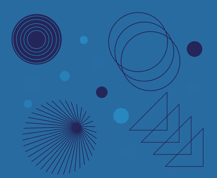 Abstract geometric shapes technology in shdes of blue