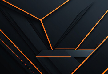 Dark Geometric Abstraction with Orange Accents