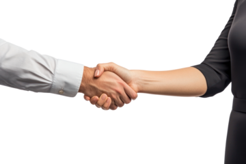 PNG Two hands shaking handshake business woman.