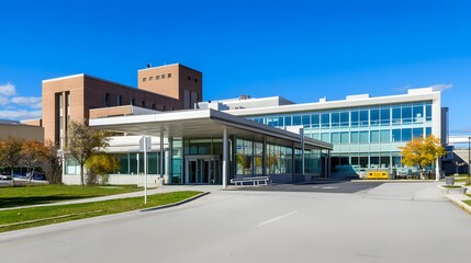 Modern hospital isolation ward exterior showcasing advanced medical facilities and compassionate care, emphasizing the importance of health infrastructure in safeguarding public well-being