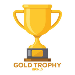 Illustration of Gold trophy Isolated on white