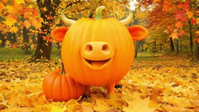 A close-up shot of a cow grazing in lush green grassland, focusing on the animal's peaceful presence and the verdant surroundings, depicting the essence of nature and rural life.