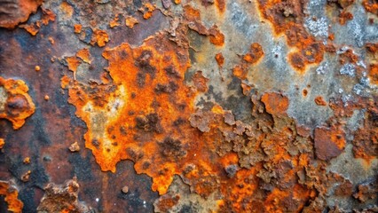 Close-up of Rusted Metal with Flaking Paint