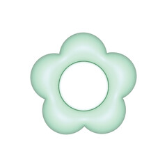 ぷっくりイラストの緑のフラワーデザイン、キュートなデコレーション素材です。3Dオブジェクトをレンダリングしたイラストです。 セット30_05