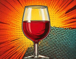 A glass of Wine in pop art