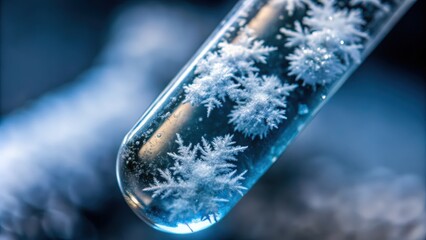 Crystallized Solution in a Glass Test Tube