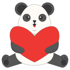 Cartoon Panda Illustration. Cute Animal Pose. Vector Character