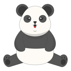 Cartoon Panda Illustration. Cute Animal Pose. Vector Character