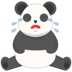 Fototapeta premium Cartoon Panda Illustration. Cute Animal Pose. Vector Character