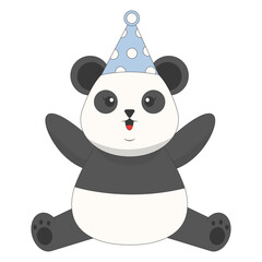 Obraz premium Cartoon Panda Illustration. Cute Animal Pose. Vector Character