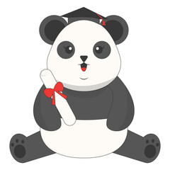 Cartoon Panda Illustration. Cute Animal Pose. Vector Character