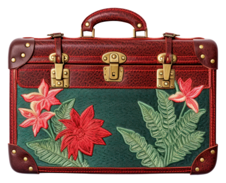 PNG  Suitcase briefcase handbag red.