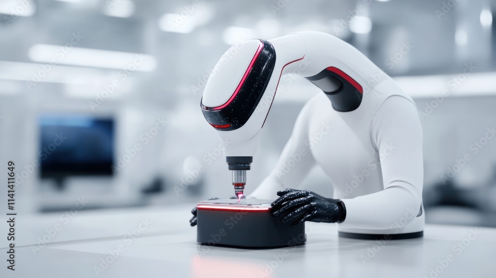 Aufkleber robotic arm performing precision tasks in a modern workspace.