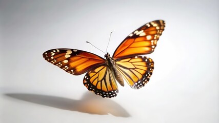 Obraz premium A Monarch Butterfly with Open Wings Against a White Background