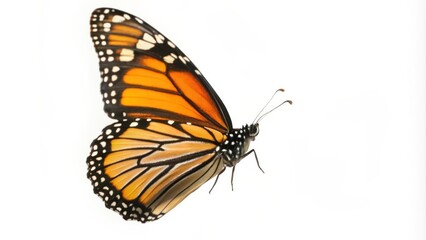 Obraz premium Monarch Butterfly with Wings Spread in Flight