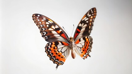 Fototapeta premium A Vibrant Butterfly with Black, Orange, and White Wings