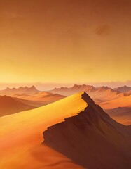 Naklejka premium Orange and yellow colors blending together with a soft gradient effect at the top of an image, color transition, atmosphere