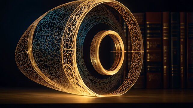 Arcane dynamo gradient with softly pulsating light patterns and intricate glowing circular designs