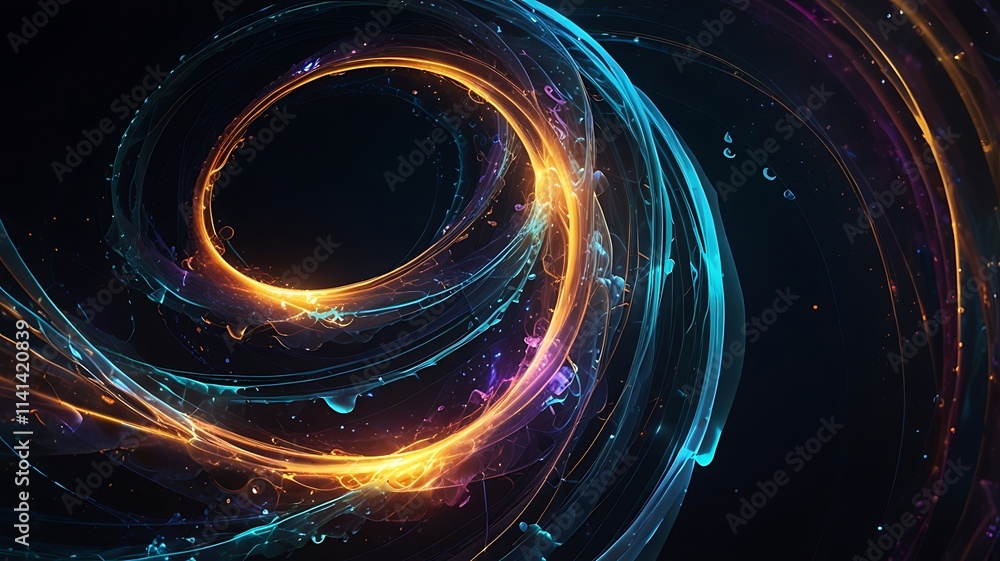 Wall mural arcane nexus abstract background with radiant interconnected streams of energy and celestial focal p